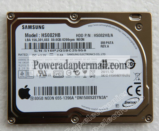 Samsung 1.8"80GB HS082HB/A HDD For APPLE iPod Video Classic